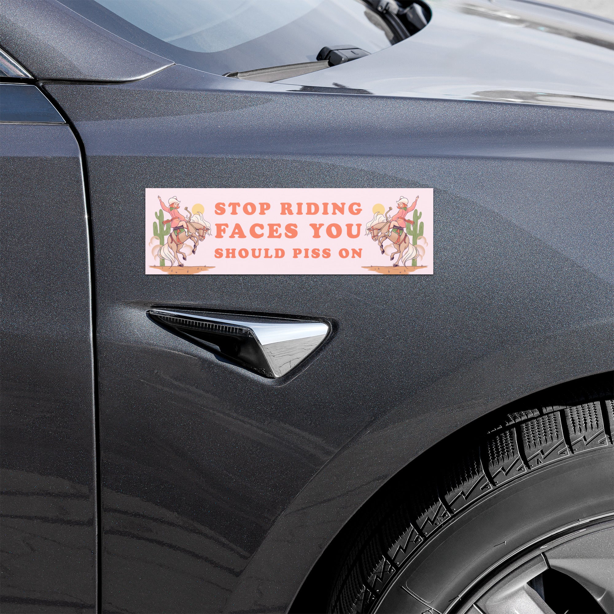 Stop Riding Faces You Should Piss On Car Magnet