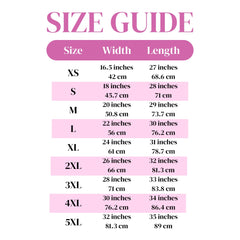 Feminist t-shirt size guide