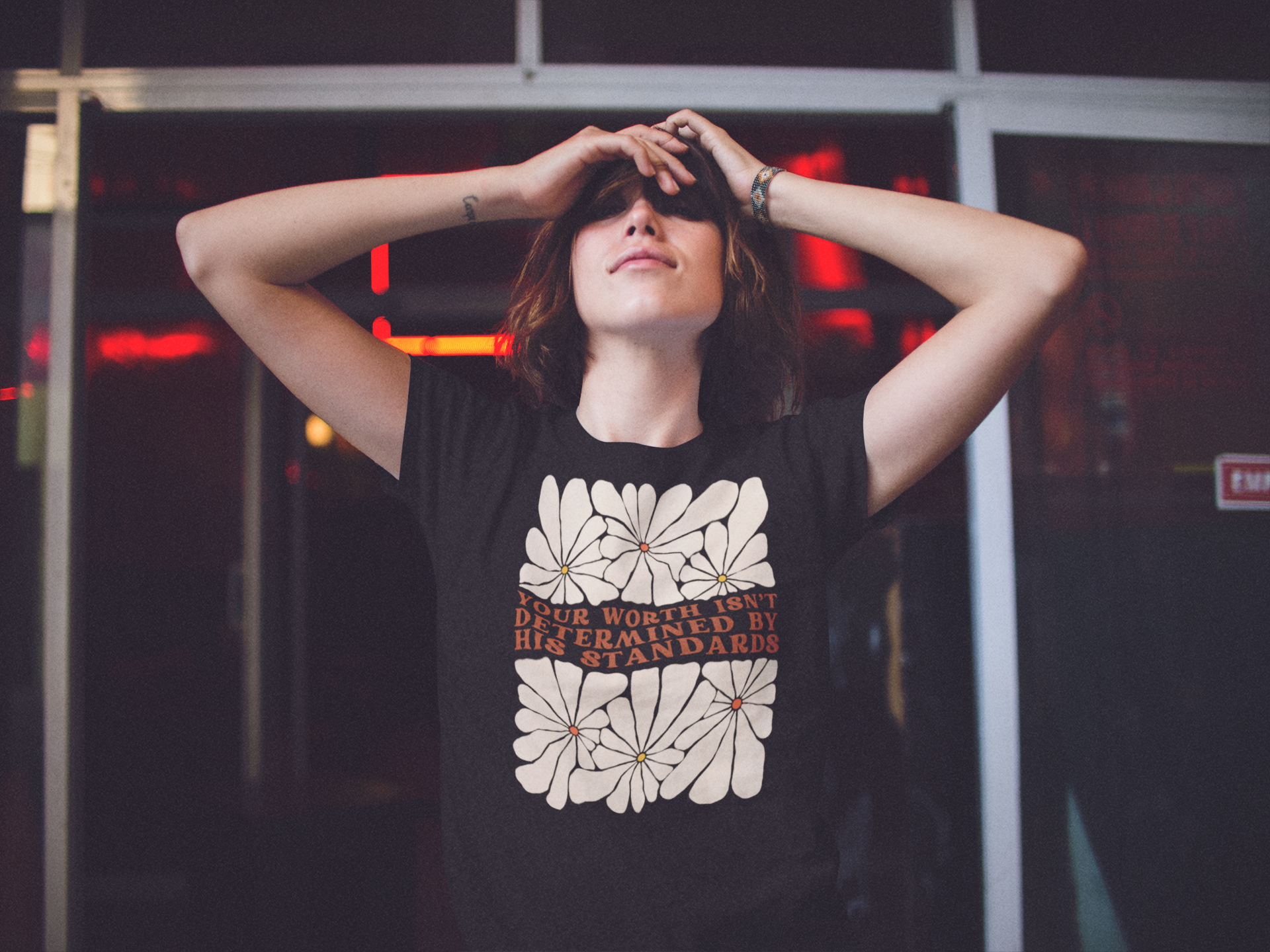 Your Worth Isn’t Determined By His Standards Unisex Feminist T-shirt - Shop Women’s Rights T-shirts - Oversized Black Women’s T-shirt