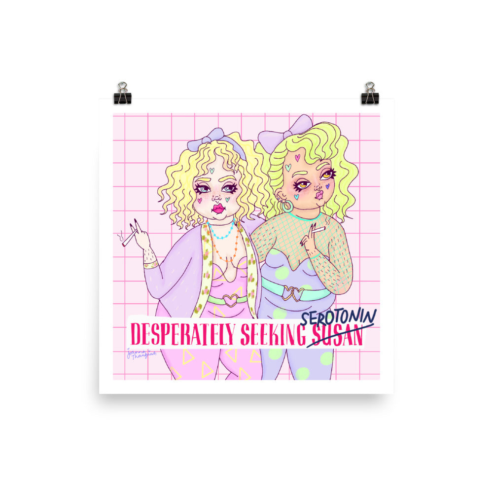 Desperately Seeking Serotonin -Plus size fan art of the cult classic desperately seeking susan. - Shop Feminist Trash for Feminist Art, political clothing and pride outfits