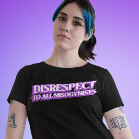 Feminist T-shirt, Feminist Shirt, Feminist Graphic Tee With White And Purple Writing- Shop Feminist Apparel