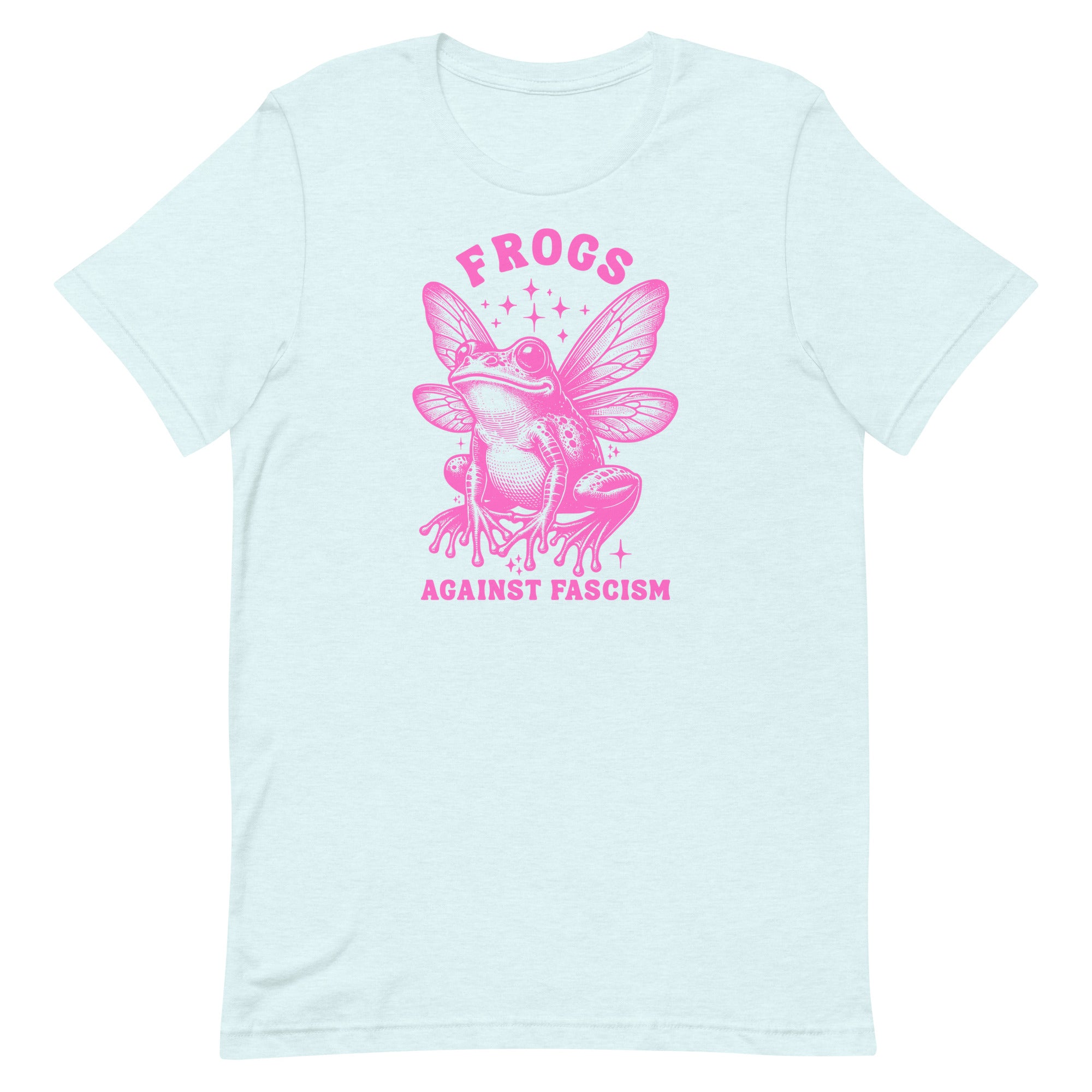Frogs Against Fascism activist tee, an ethical and sustainable political shirt by Feminist Trash.