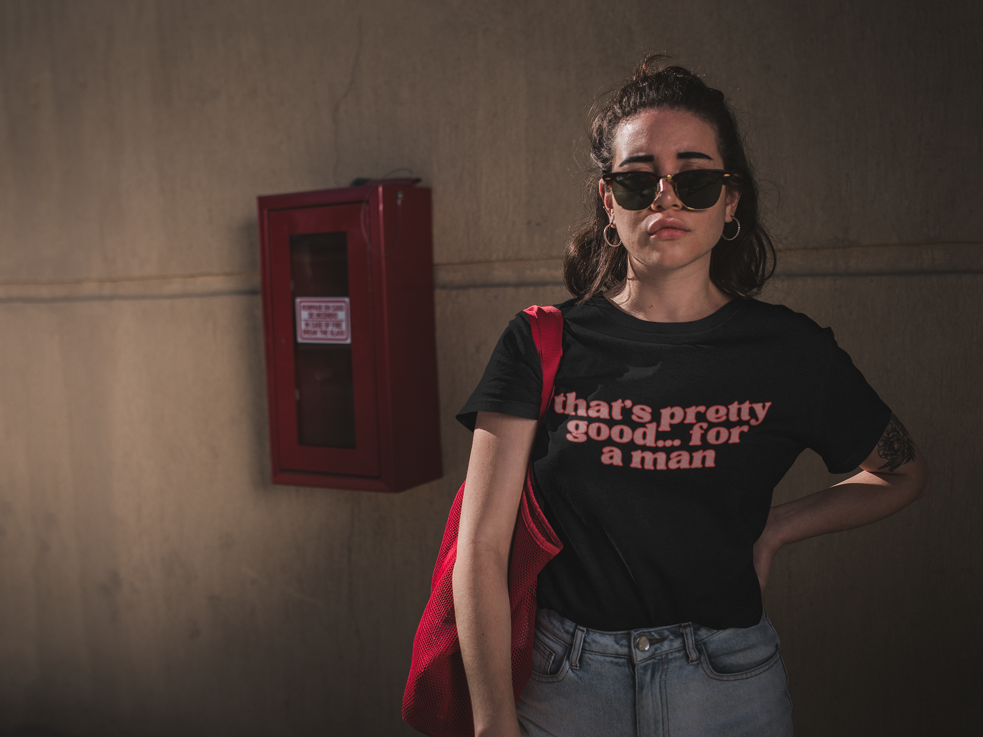 That’s Pretty Good For A Man Unisex Feminist T-shirt - Shop Women’s Rights T-shirts - Feminist Trash Store - Black Oversized Women’s T shirt