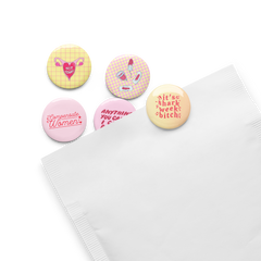 Period Positive Set of 5 pin buttons