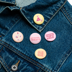 Period Positive Set of 5 pin buttons
