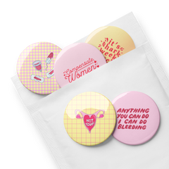 Period Positive Set of 5 pin buttons