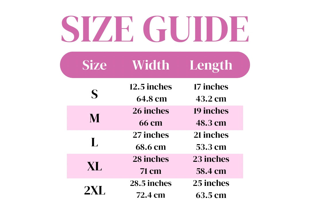 Feminist Trash size guide for fitted women's t-shirts
