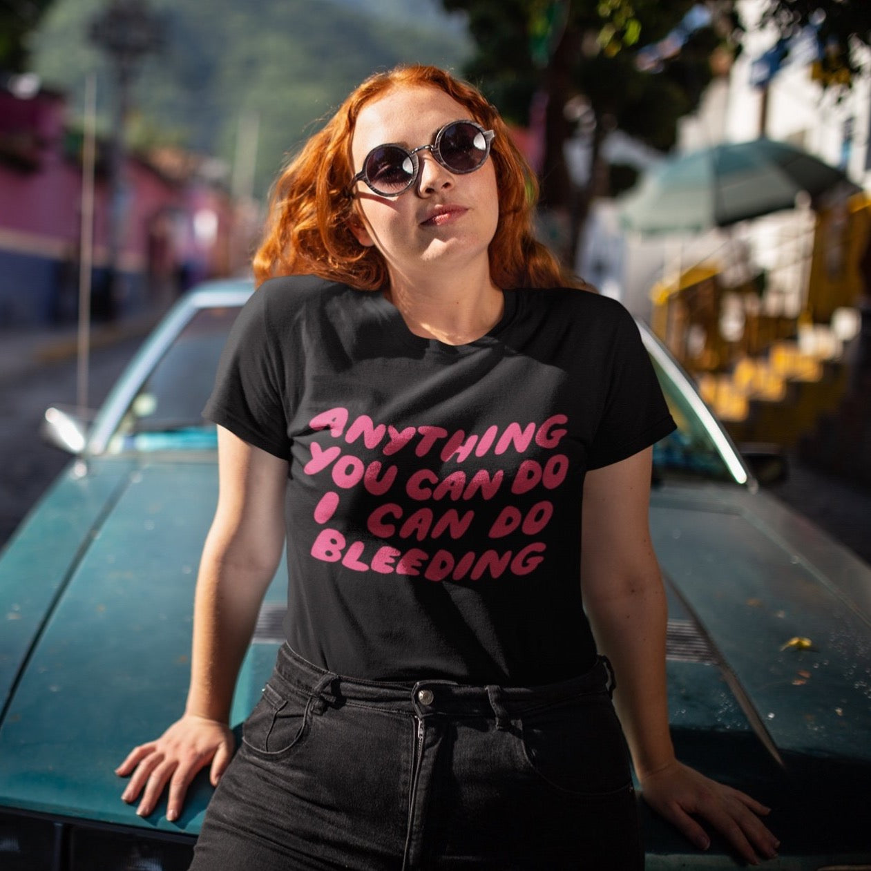 Anything You Can Do I Can Do Bleeding Short-Sleeve Unisex Feminist T shirt - Feminist Trash Store - Shop Women’s Rights T-shirts