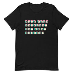 Black feminist t-shirt conveying: "Keep Your Theology Out of My Biology."- shop feminist trash for feminist apparel, political shirts and pride merch