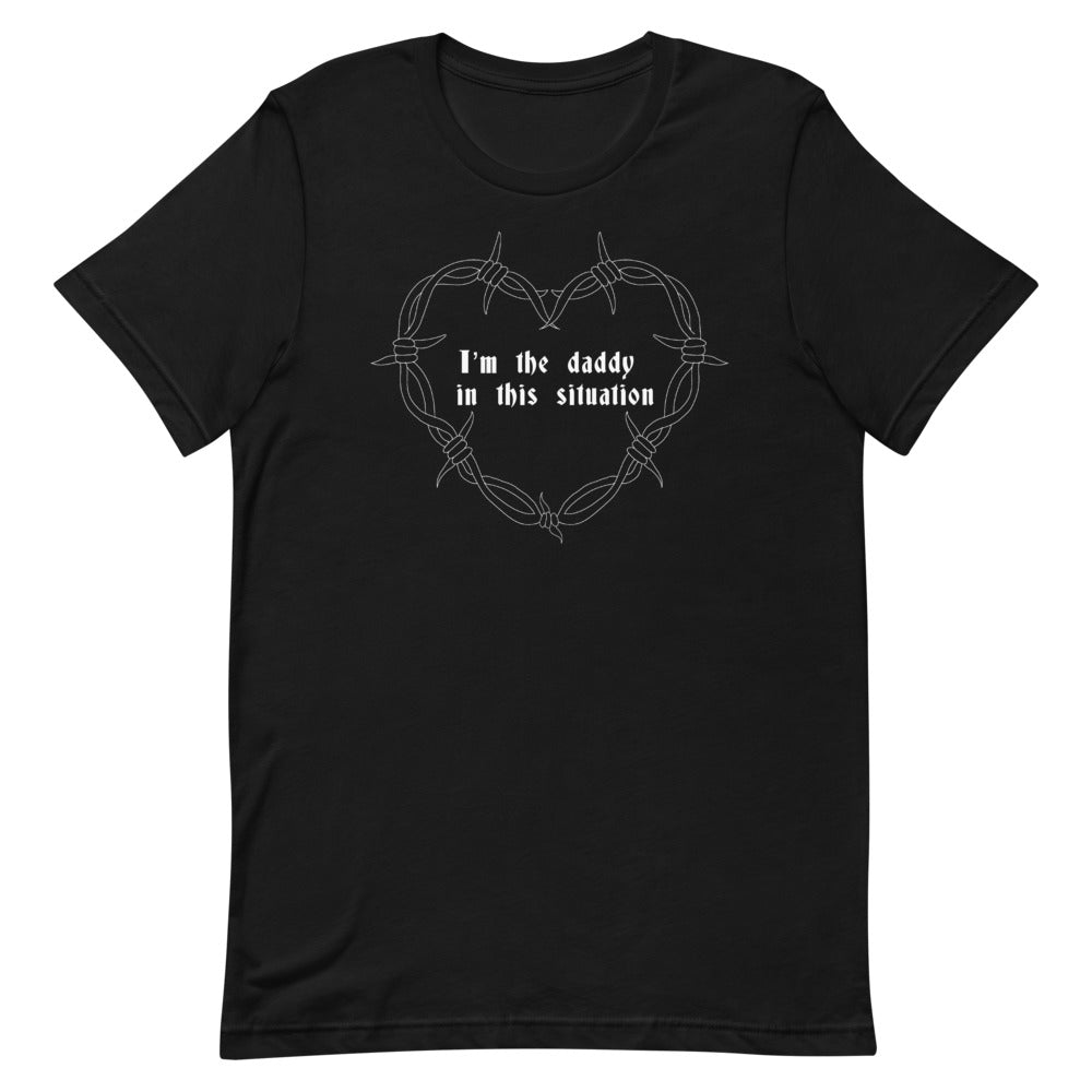 Black heather feminist t-shirt asserting "I'm The Daddy In This Situation."