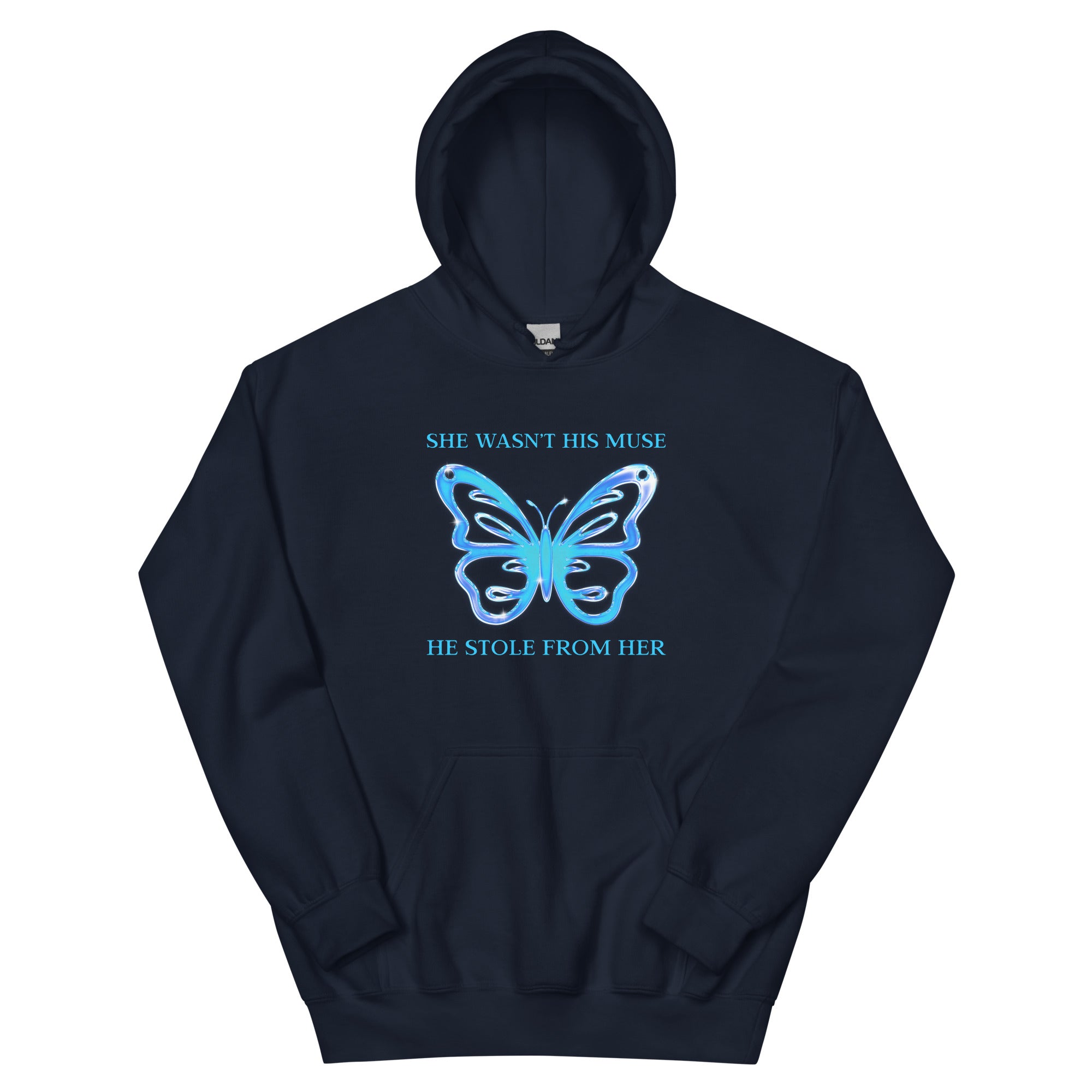 She Wasn’t His Muse He Stole From Her Unisex Feminist Hoodie - Shop Women’s Rights T-shirts - Feminist Trash Store - Navy