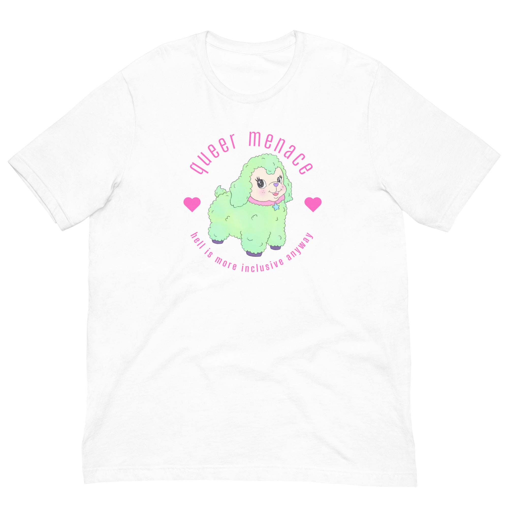 Queer Menace Unisex Pride T-shirt - Shop Feminist T-shirts - Feminist Trash Store - White