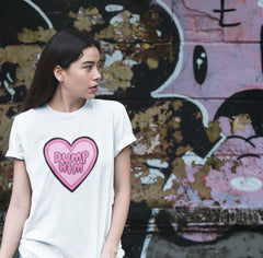 Women's rights t-shirt in white asserting "Dump Him."