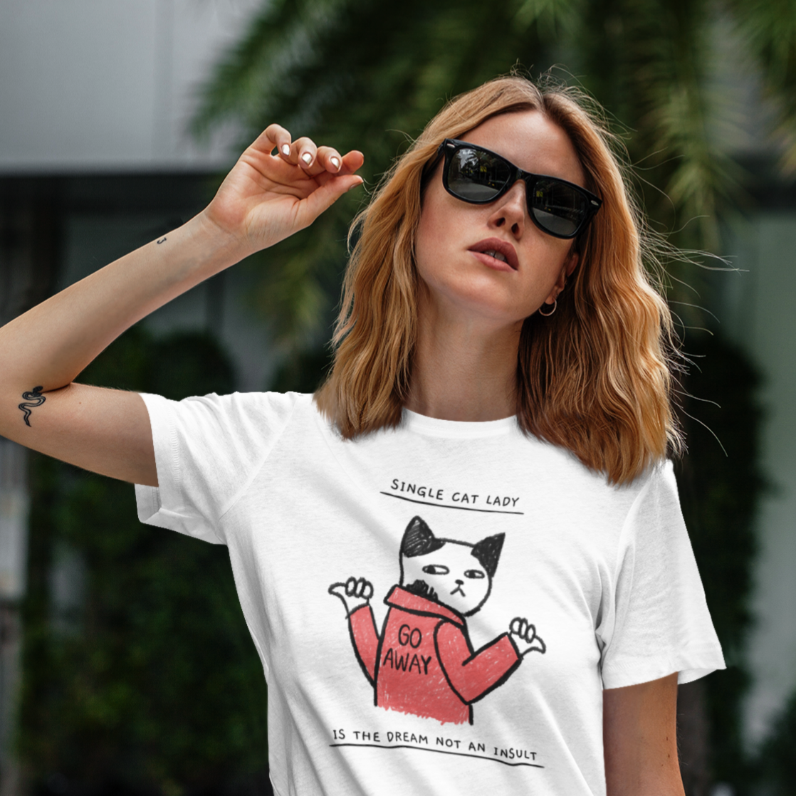 Single Cat Lady Is The Dream Not An Insult Unisex Feminist t-shirt - Shop Women’s Rights T-shirts - Feminist Trash Store
