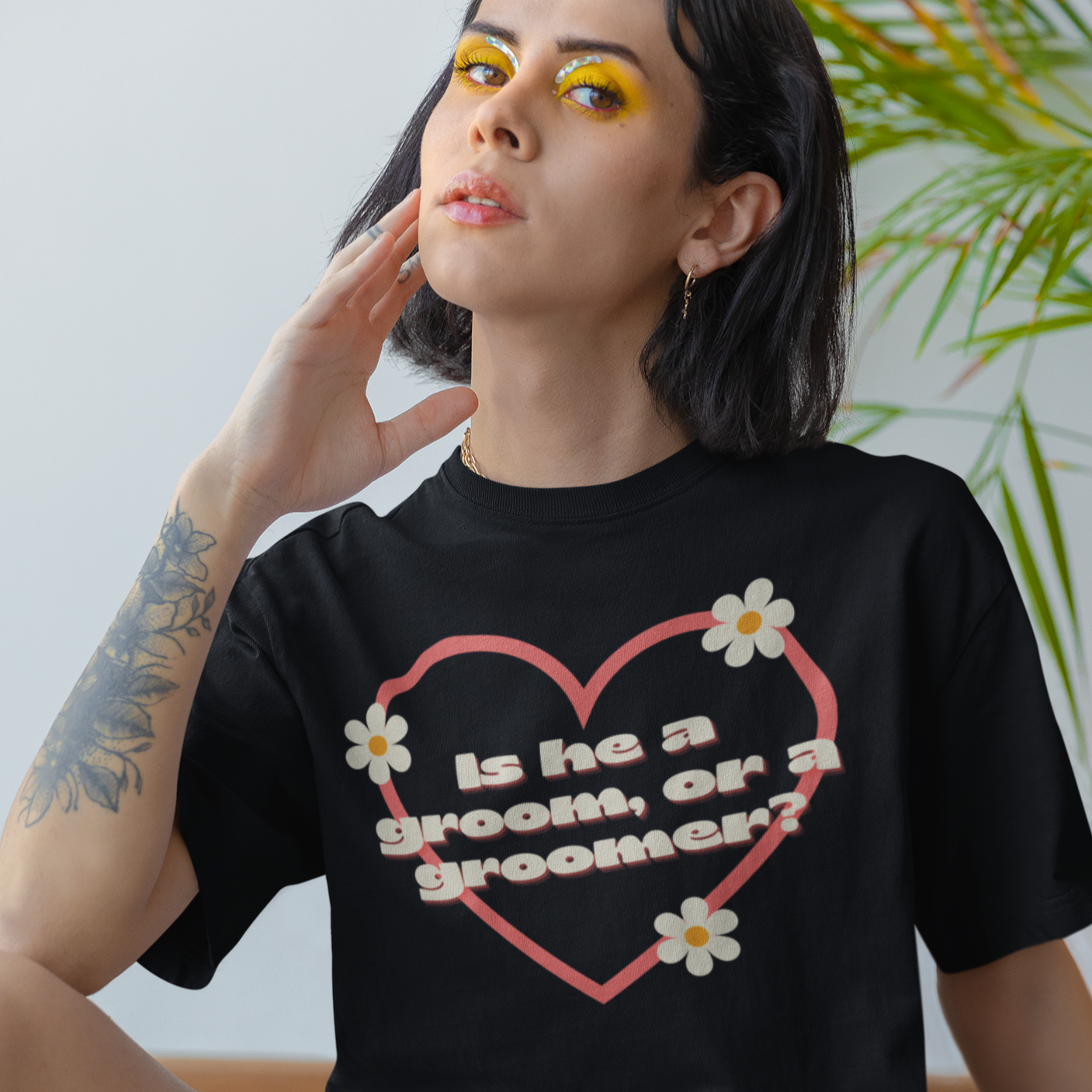 Is He A Groom, Or A Groomer? Unisex feminist t-shirt - Shop Women’s Rights T-shirts - Feminist Trash Store