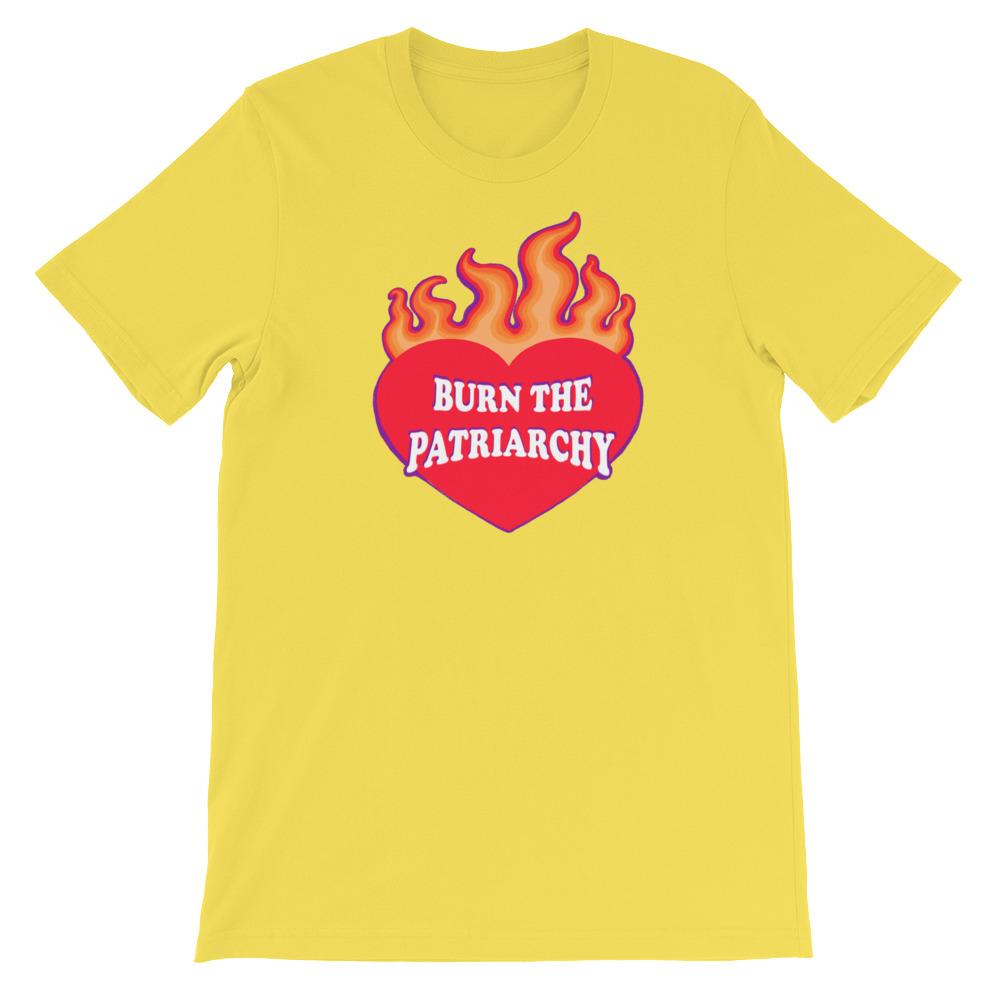 Burn The Patriarchy Unisex Feminist T-shirt - Feminist Trash Store - Shop Women’s Rights T-shirts - Yellow