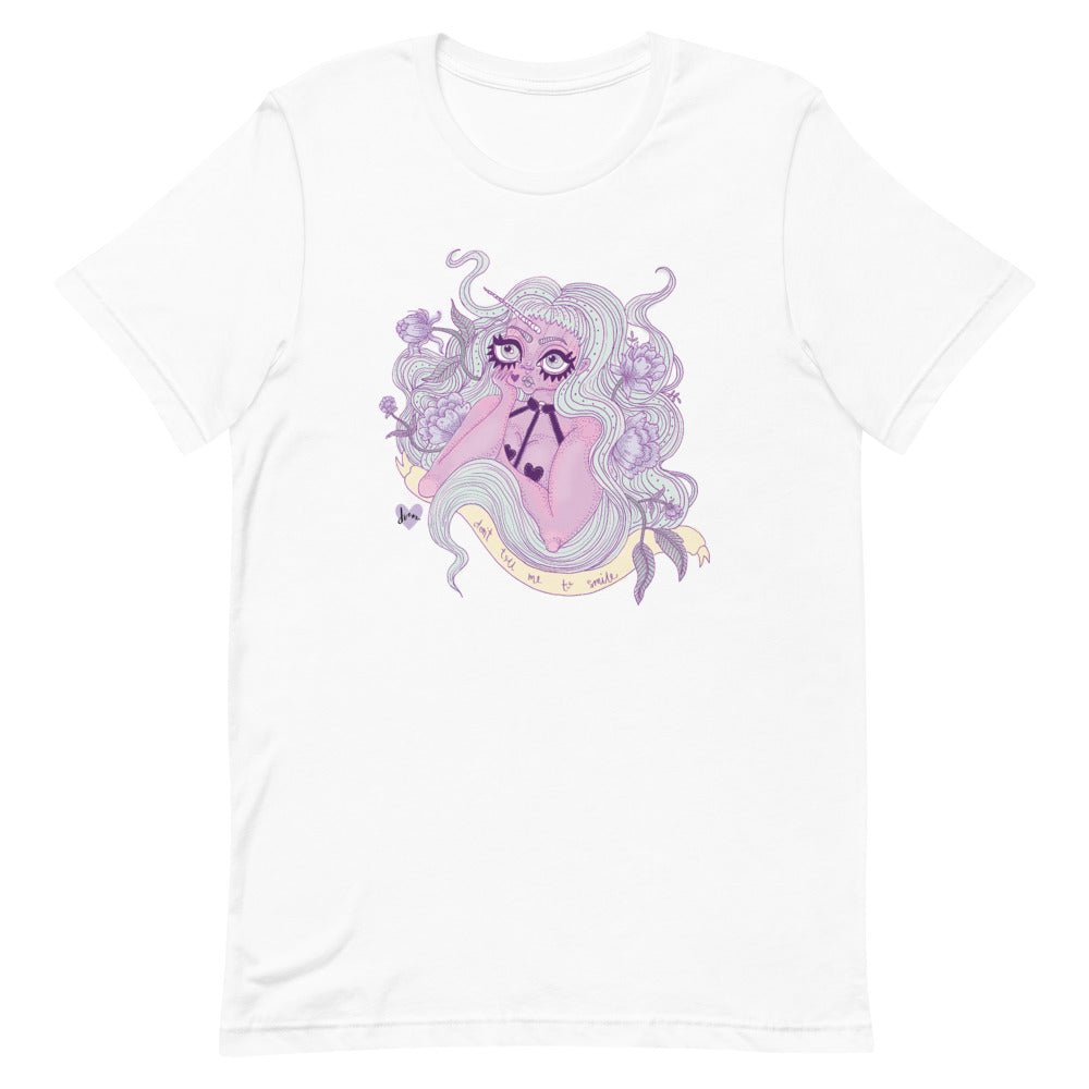 Don’t Tell Me To Smile Short-Sleeve Unisex Feminist T-Shirt - Feminist Trash Store - Shop Women’s Rights T-shirts - White