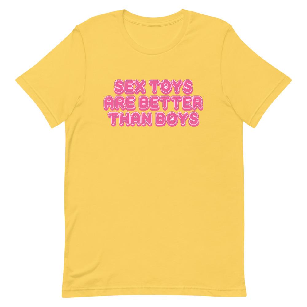 Sex Toys Are Better Than Boys Unisex Feminist T-Shirt - Shop Women’s Rights T-shirts - Feminist Trash Store - White