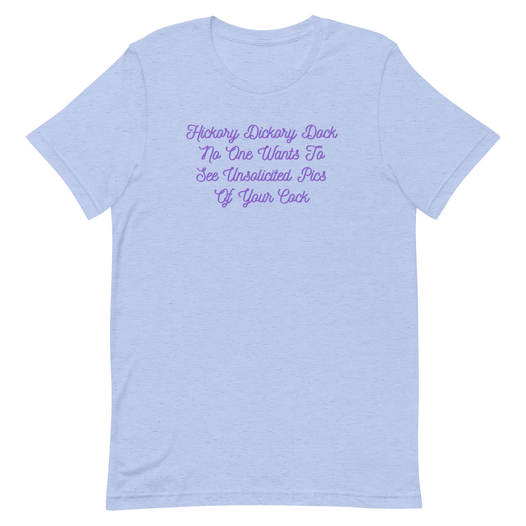 Hickory Dickory Dock Unisex Feminist T-shirt - Shop Women’s Rights T-shirts - Feminist Trash Store - Heather Blue