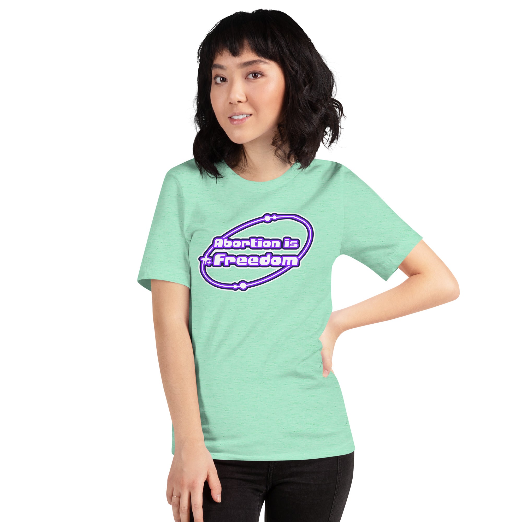 Abortion Is Freedom Unisex Feminist T-shirt Shop Women’s Rights T-shirts - Feminist Trash Store - Heather Mint