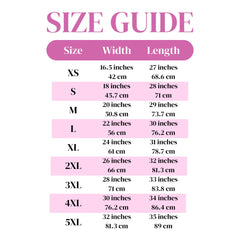 Feminist t shirt size guide 