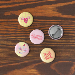 Period Positive Set of 5 pin buttons