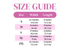 Feminist Trash size guide for fitted women's t-shirts
