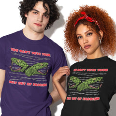 Protest tshirt that says You can’t vote yourself out of fascism. Shop Feminist Trash for political clothing you can wear at protests 