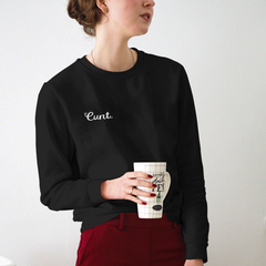 Black feminist sweatshirt with 'Cunt' text, advocating empowerment and gender equality, perfect for women’s rights 