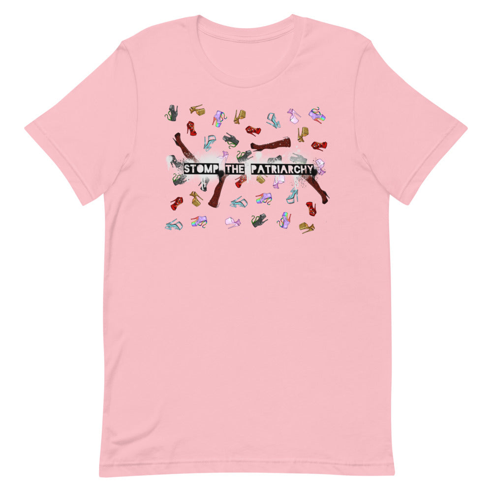 Bold Pink Feminist Tee - "Stomp the Patriarchy" - Shop Feminist T Shirts