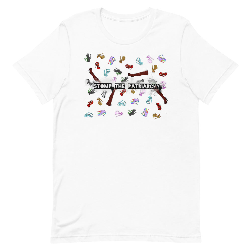 Empowering White Feminist Tee - "Stomp the Patriarchy" - Shop Feminist T-shirts
