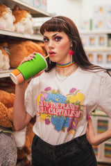 Empowering white feminist shirt featuring statement "Save The Planet Kill Capitalism