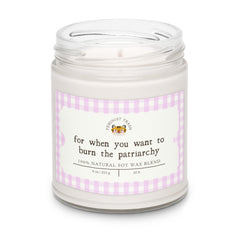 feminist candle for when you want to urn the patriarchy- shop feminist trash for funny candles and women's march merchandise 