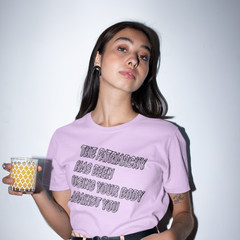 Lilac Feminist T-Shirt - "The Patriarchy Has Been Using Your Body Against You" - Shop Empowering Feminist Apparel