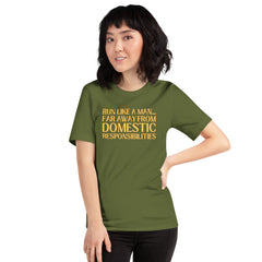 Run Like A Man Unisex Feminist t-shirt - Shop Women’s Rights T-shirts - Feminist Trash Store - Olive Oversized Women’s T-shirt