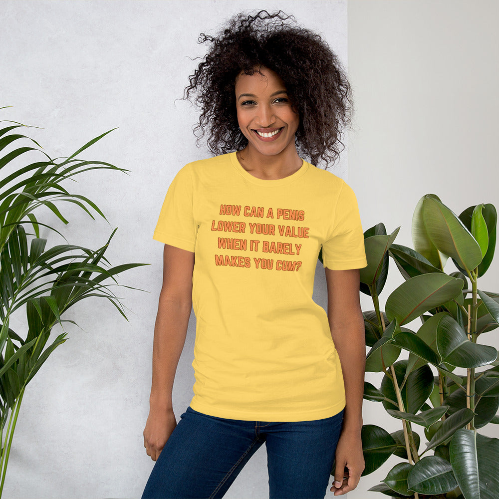How Can A Penis Unisex Feminist t-shirt - Shop Women’s Rights T-shirts - Feminist Trash Store - Yellow oversized Women’s Shirt