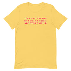 You’re Not Pro Life If You Haven’t Adopted A Child Unisex t-shirt