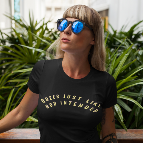 Queer Just Like God Intended Short-Sleeve Unisex Feminist T-Shirt - Feminist Trash Store - Shop Pride T-shirts