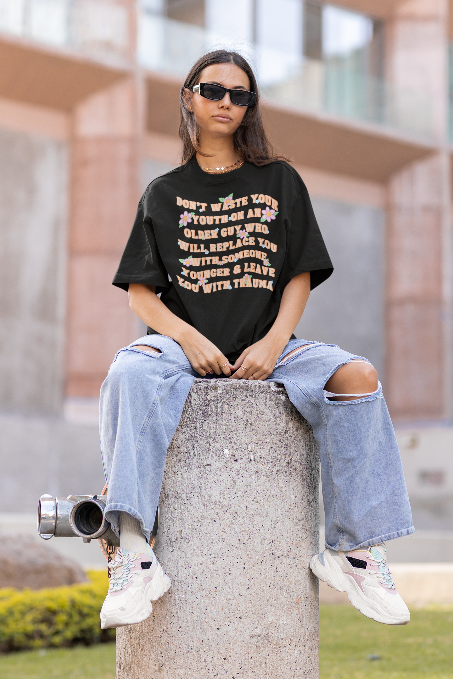 Don’t Waste Your Youth Unisex Feminist t-shirt - Shop Women’s Rights T-shirts - Feminist Trash Store - Oversized Black Women’s Shirt