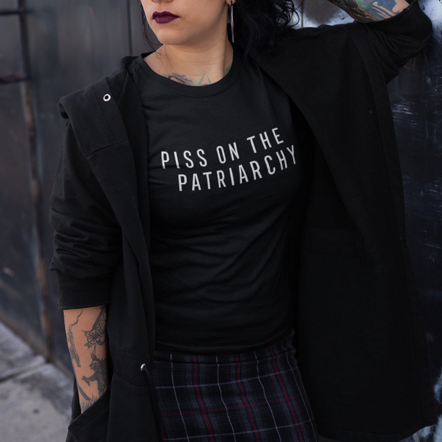 Piss On The Patriarchy Short-Sleeve Unisex Feminist T-Shirt - Feminist Trash Store - Shop Women’s T-shirts - Black Women’s T-shirt