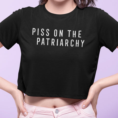 Piss On The Patriarchy Allover Print Feminist Crop Top - Feminist Trash Store - Shop Women’s Rights T-shirts