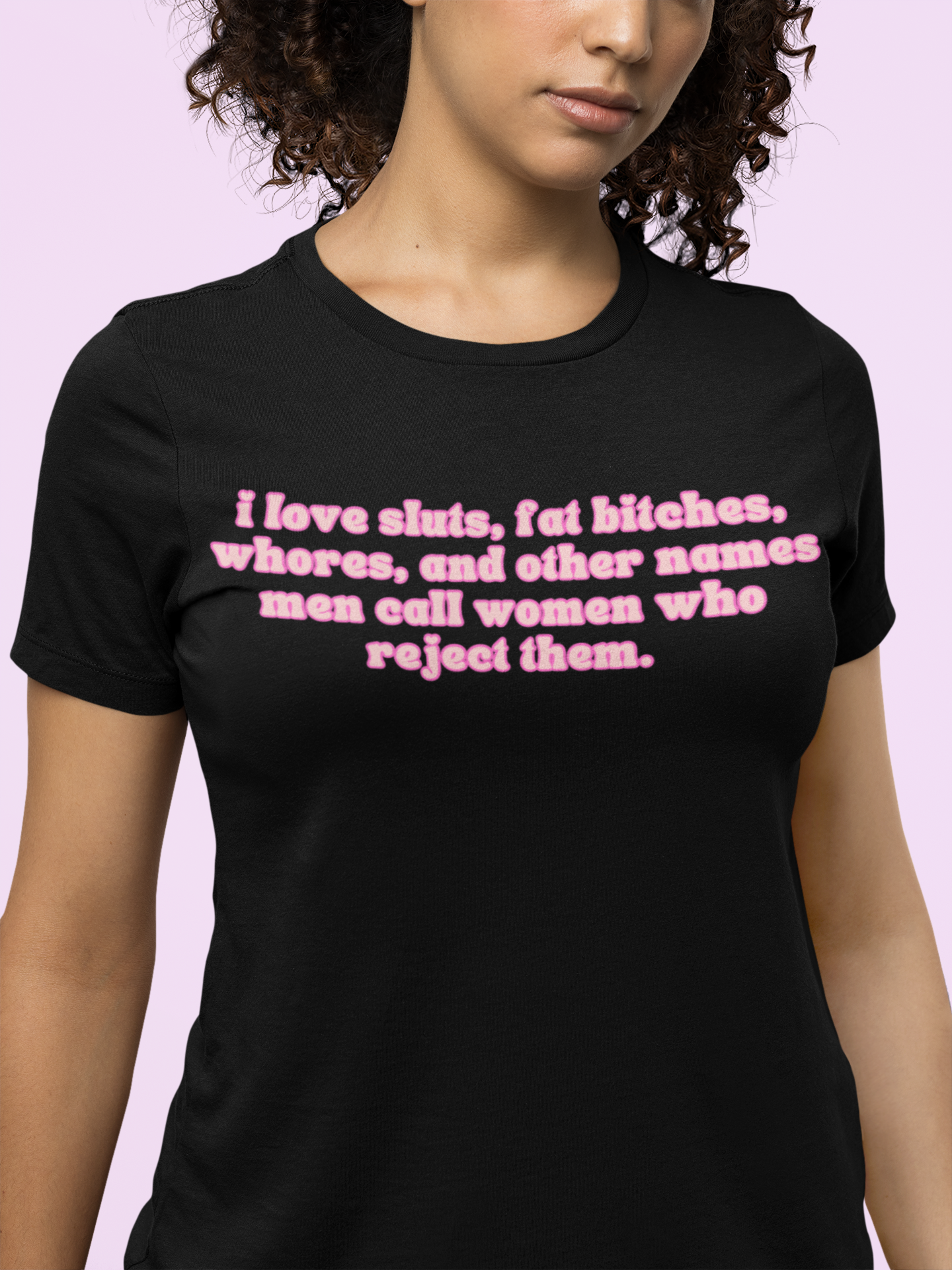 I Love Sluts Unisex Feminist T-shirt - Shop Women’s Rights T-shirts - Feminist Trash Store - Women’s Oversized Black T-shirt