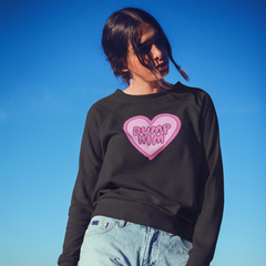 Black feminist sweatshirt featuring a pink heart that says dump him inside - Shop our range of dump him shirts