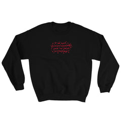 black  feminist sweatshirt that says I’m Not Menstruating You’re Just Irritating in red wavy writing with stars surrounding it- define feminism with our feminist apparel