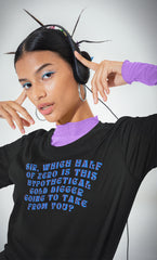 Which Half Of Zero Unisex Feminist T-shirt - Shop Women’s Rights T-Shirts  - Feminist Trash Store - Black Oversized Women’s T-shirt