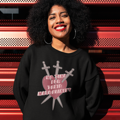 Black Feminist Sweatshirt with No Time For Toxic Masculinity Three Of Swords Graphic