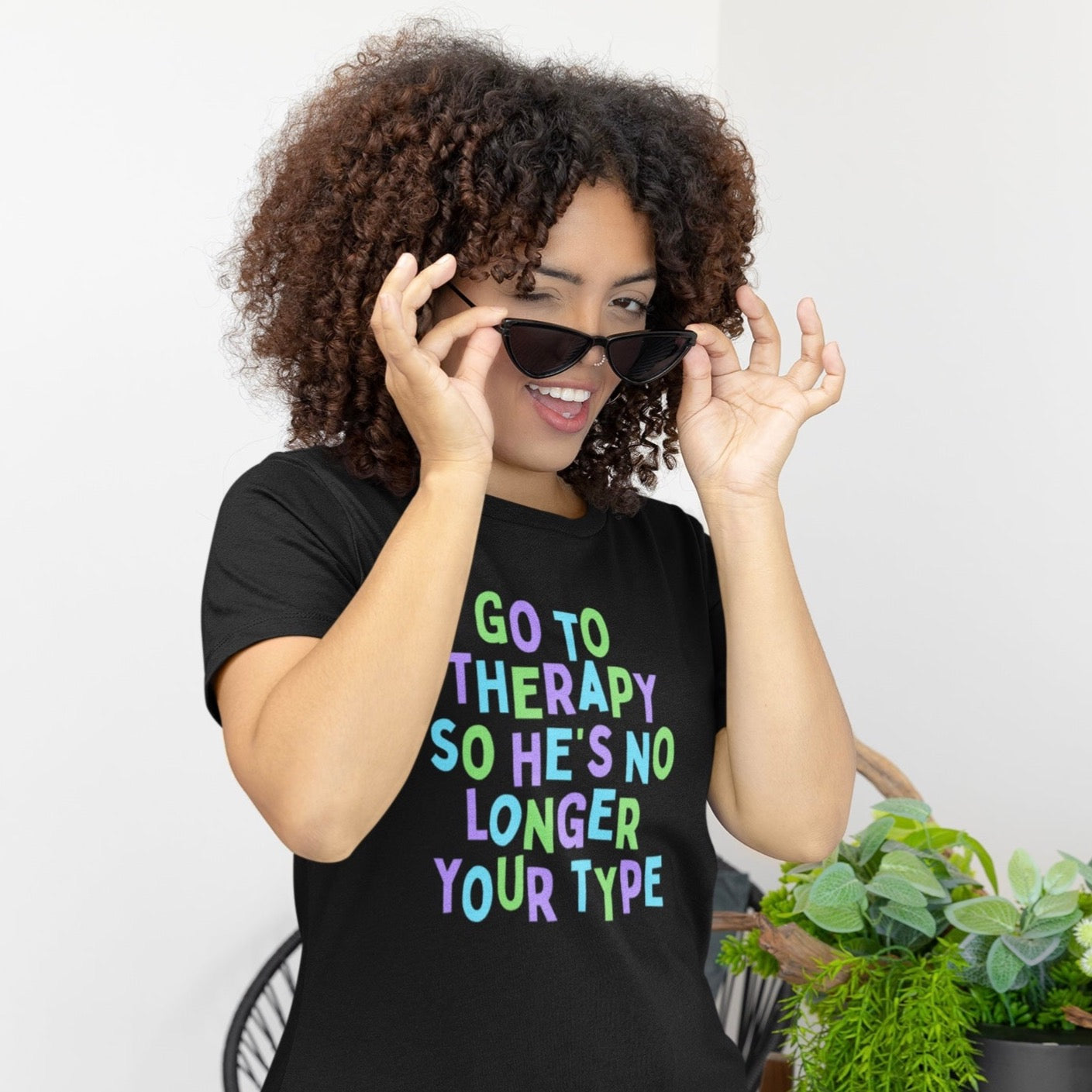 Go To Therapy So He’s No Longer Your Type Unisex Feminist t-shirt - Shop Women’s Rights T-shirts - Feminist Trash Store