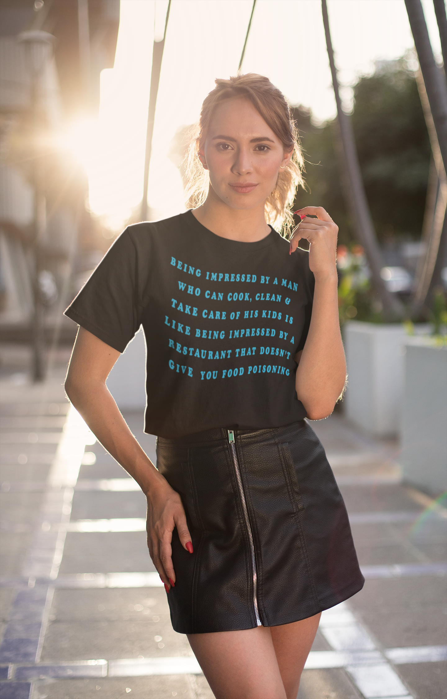 Being Impressed By A Man…Unisex Feminist t-shirt - Shop Women’s Rights T-Shirts - Feminist Trash Store - L - Black oversized women’s t-shirt 