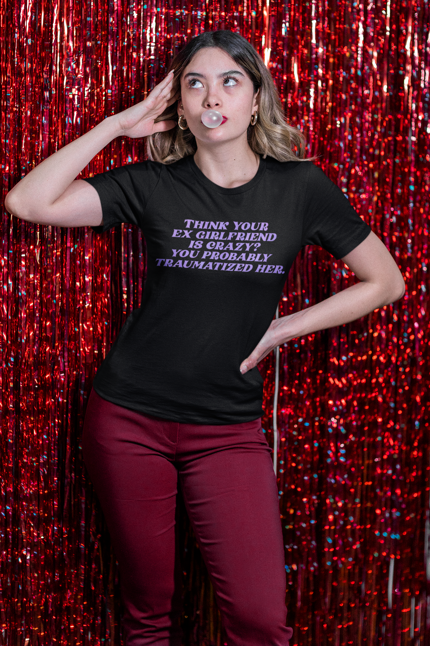 Think Your Ex Is “Crazy” Short-Sleeve Unisex Feminist T-Shirt - Shop Women’s Rights T-shirts - Feminist Trash Store - Black Oversized Women’s Shirt
