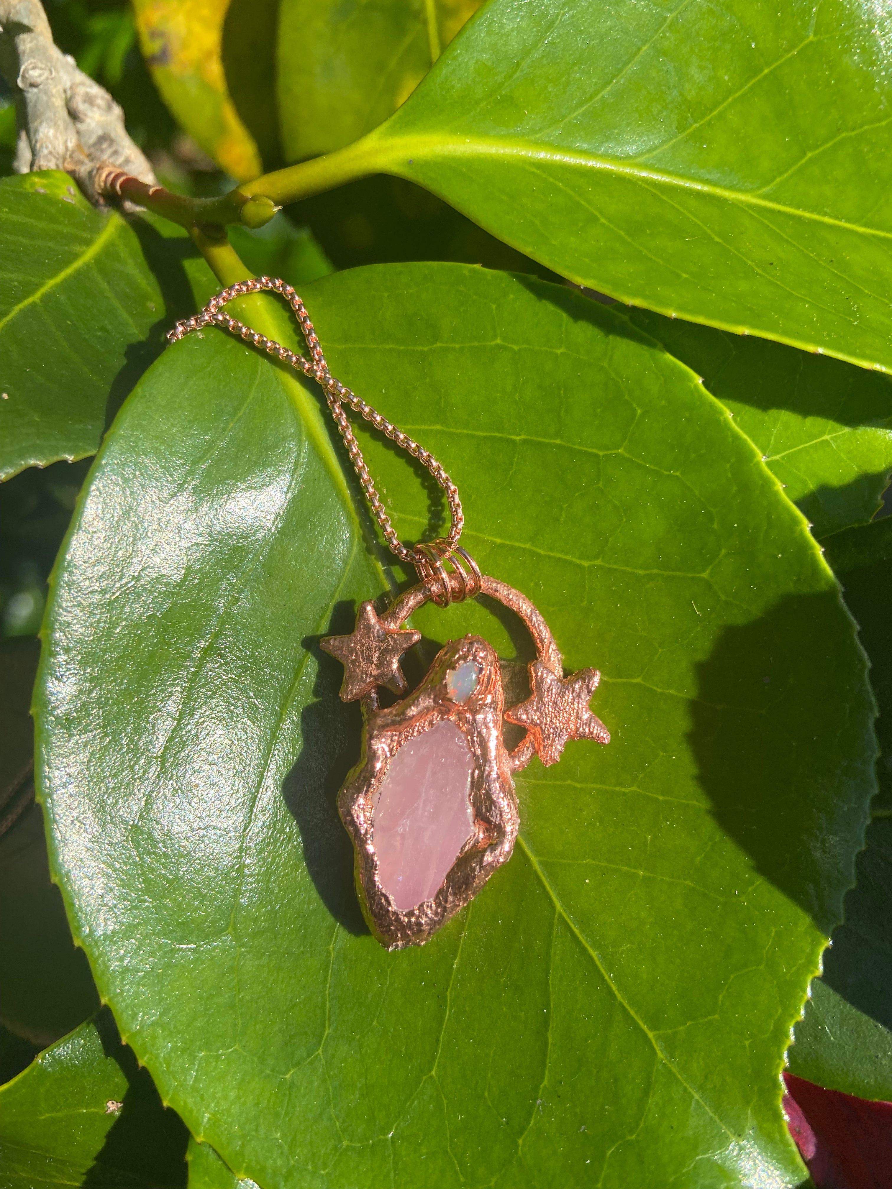 Rose Quartz & Opal Cunt Necklace